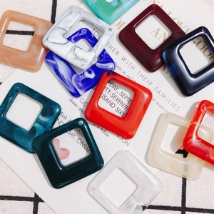 Colorful geometric rhombus resin charms and acrylic earrings DIY jewelry accessories