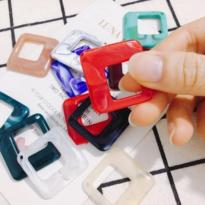 Colorful geometric acrylic resin square charms for DIY earring and jewelry making