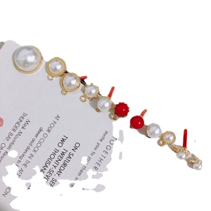 DIY S925 silver needle earring components with pearls and gold settings
