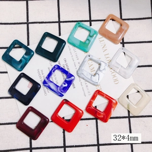 DIY geometric rhombus resin acrylic earring pendants in various marble colors 32x4mm