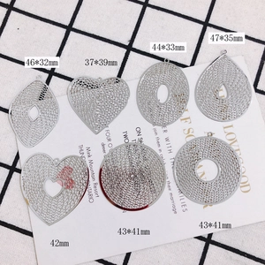 Geometrische Metallanhänger in Herzform und Tropfenform für DIY-Schmuckherstellung, silber