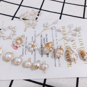 DIY Gold Perlen Schmuckanhänger Kollektion mit Blumen und Zweigen für Ohrringe