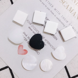 DIY jewelry accessories with assorted shell shapes like heart, square and round charms