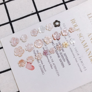 Iridescent flower-shaped shell accessories for DIY jewelry making in multiple colors