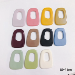 DIY jewelry parts set with colorful irregular acrylic hollow rectangles 45x31mm