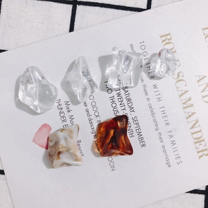Perle Fai-da-te in Resina Irregolare Perle Stile Marmo Trasparente Ambra per la Creazione di Gioielli Orecchini Artigianali