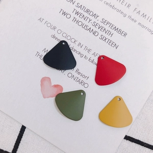 DIY Alloy Painted Fan Shaped Geometric Pendants Minimalist Matte Metal Charms For Earring Necklace Jewelry Making Accessories