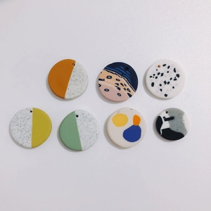Bunte Polymer-Clay-Anhänger mit Terrazzo-Muster für handgefertigte DIY-Ohrringe und Schmuck