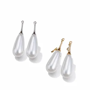 Pendenti per orecchini a goccia con perle sintetiche in finitura oro e argento