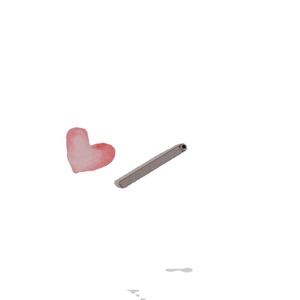 Minimalist silver square bar pendant with pink heart for DIY jewelry earrings making