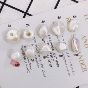 Irregular pearl beads with rainbow luster for DIY jewelry making in ten unique shapes