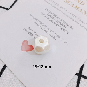 Star-shaped iridescent pearl bead for DIY jewelry making, 18x12mm size with center hole