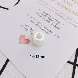 Pearlescent white 14x12mm baroque pearl bead with textured finish for DIY jewelry making