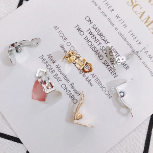 Clips d'oreilles dorés et argentés avec base plate pour la création de bijoux DIY