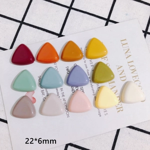 Colorful 22x6mm triangle resin charms for DIY phone cases and accessories set of 12