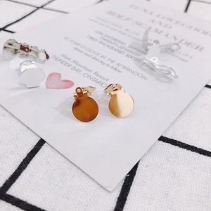 Convertisseurs de boucles d'oreilles DIY dorés et argentés avec disques plats ronds