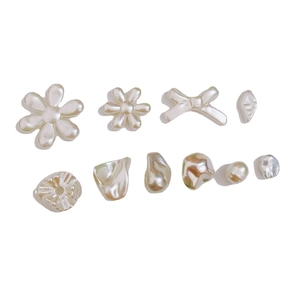 DIY pearl beads set with bow and flower shapes for elegant handmade jewelry making