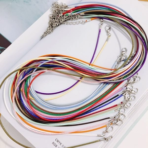 Cordón de Collar Ajustable de Cuero Sintético Con Cierre de Langosta de Aleación y Cadena de Extensión Para DIY Joyería Cuerda Trenzada