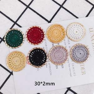 8 Farben 30mm böhmische runde handgewebte Häkelanhänger für DIY-Schmuckherstellung
