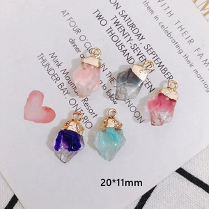 Five assorted irregular geometric acrylic pendant charms with gold rimmed edges, 20x11mm size