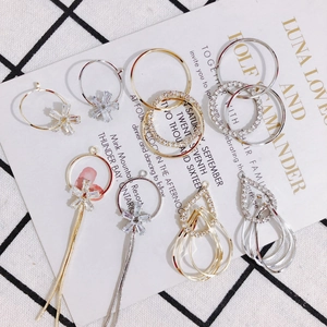 Koperen Strass DIY Oorbellen Hangers Lange Kwast Sneeuwvlok Waterdruppel Sieraden Maken Goud Zilver Charms Voor Dames