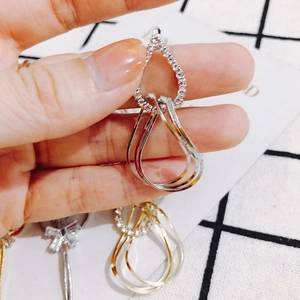 DIY druppelvormige hangende oorbellen met zirkonia strass in zilveren en gouden plating
