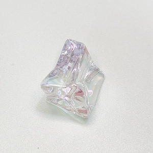 Irregular square iridescent acrylic charm with rainbow laser finish for DIY jewelry making