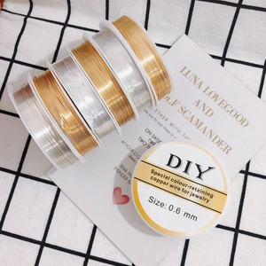DIY jewelry making copper wire in gold and silver colors, 0.6mm color-retaining metal wire