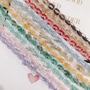 Colorful acetate chain links for DIY necklaces and glasses straps in various patterns