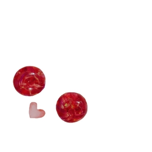 Set per gioielli fai-da-te con ciliegia e cuore in resina e petali di fiori secchi