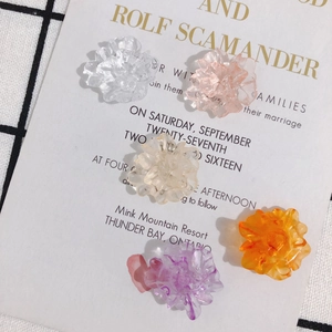 Translucent resin flower charms in five colors for DIY jewelry making and earrings