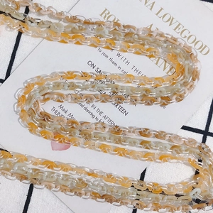 50cm amber-textured acrylic S-curve chain in orange and white for DIY jewelry and straps