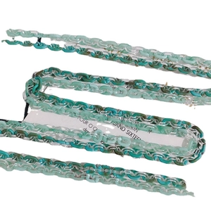 Teal and clear acrylic hollow chain links for DIY necklaces and mask accessories