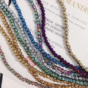 Bunte 4mm Kürbisperlen mit Metallglanz für DIY-Schmuckherstellung und Basteln