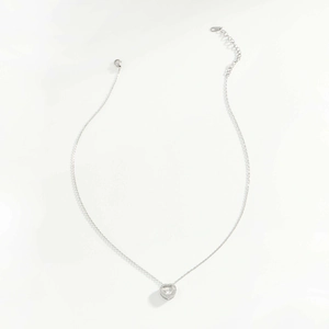 Elegant stainless steel necklace featuring a double heart pendant with sparkling cubic zirconia