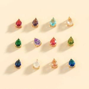 Elegante Collana Birthstone in Acciaio Inossidabile con Pendente a Goccia in Strass a Taglio di Pera Gioielli Minimalisti Galvanizzati per Donna