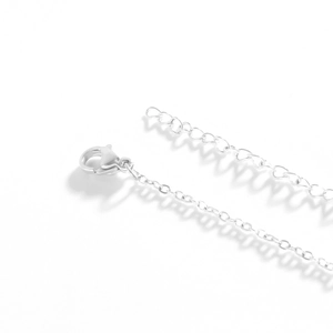 Elegante collana in acciaio inossidabile con chiusura a moschettone argento ed estensione