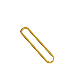 Colgante ovalado amarillo mostaza para joyería DIY hecho de aleación lisa duradera