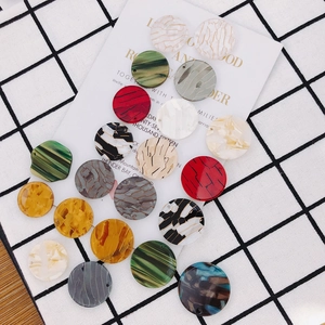 DIY Runde Acetat Harz Anhänger Für Schmuckherstellung Marmor Textur Acryl Flache Charms Für Ohrring Halskette Zubehör