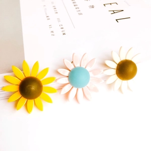 Girasol Margarita Flor DIY Joyería Accesorios Resina Plástico Colgantes Para Pendientes Collares Haciendo Colorido Encanto Floral
