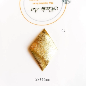 Brushed gold rhombus pendant 28x44mm with pre-drilled hole for DIY jewelry making