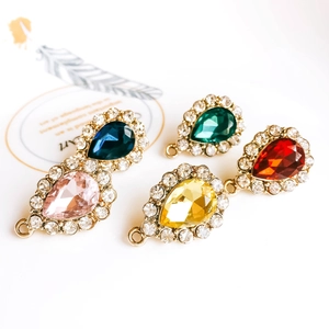 Alloy Water Drop Gemstone Pendants Rhinestone Charms For DIY Jewelry Making Necklace Earring Making Elegant Women Gift