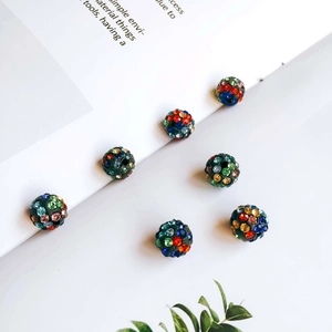 Sparkling multi-color rhinestone disco ball beads for DIY jewelry and earring making