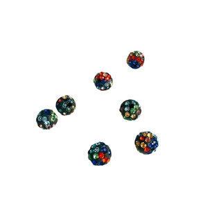 Sparkling Shamballa style mixed color crystal clay ball beads for DIY jewelry making