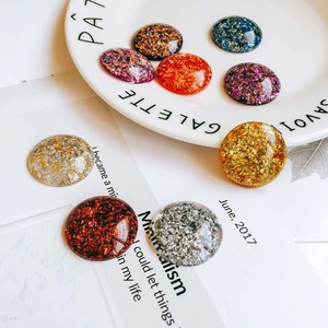 Détails de charms colorés en résine avec paillettes dorées pour accessoires de chaussures