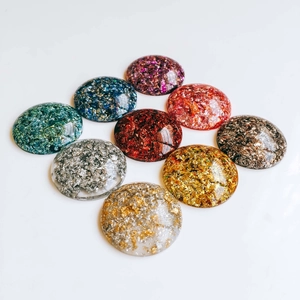 Cabochons acryliques à paillettes colorées pour accessoires de chaussures et coques