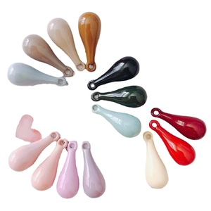 Colorful teardrop resin pendants with hanging holes for DIY jewelry making accessories