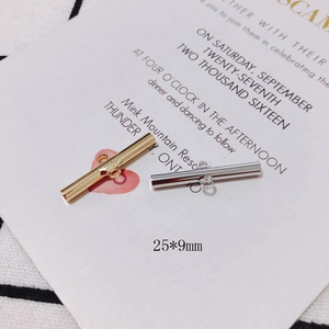 Fermoirs en T en Alliage Électroplaqué Minimaliste Connecteurs de Bande Longue à Double Trou pour Création de Bijoux DIY