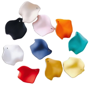 DIY colorful matte resin flower petal charms in ten vibrant colors for earring jewelry making