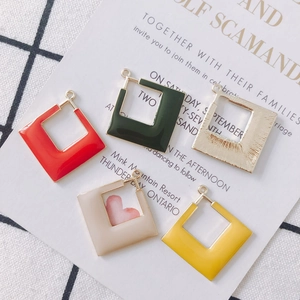 Lot de breloques carrées géométriques dorées avec émail coloré pour création bijoux